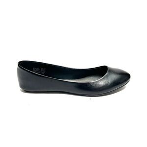 Vintage Y2K deadstock black vegan patent leather slip on ballet flats
